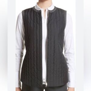 Lafayette‎ 148 New York Bailey Cashmere & Wool Quilted Dual Zip Vest Sz Small